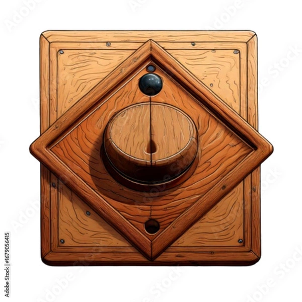Fototapeta Flat Icon of Cornhole Board with Bag in Hole, Minimalist Style, isolated.