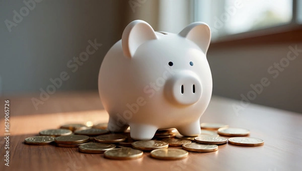 Obraz Financial Growth and Investment Concept with Money, Currency Notes and Business Planning