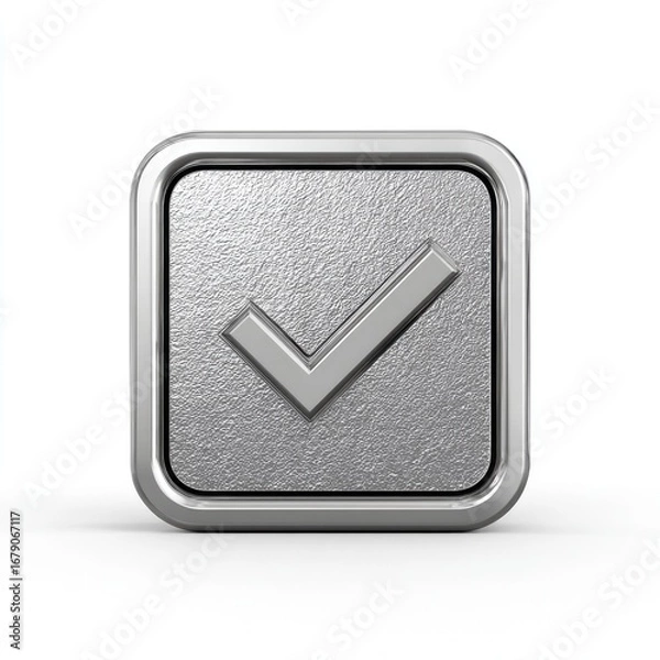 Fototapeta Metallic checkmark button