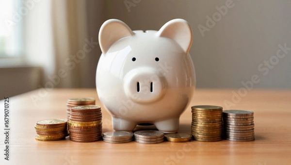 Obraz Financial Growth and Investment Concept with Money, Currency Notes and Business Planning