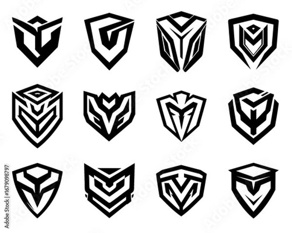 Fototapeta Collection of Abstract Shield Logos