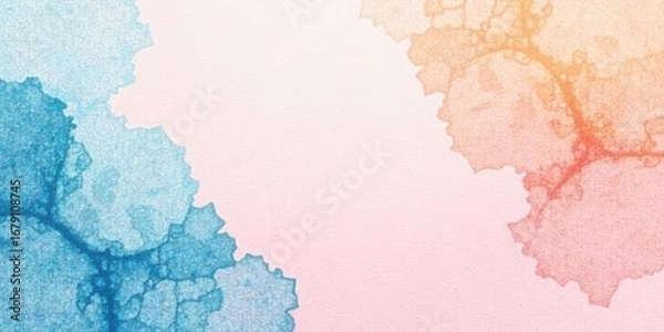 Fototapeta Abstract Pastel Hues  A Serene Watercolor Design Featuring Delicate Organic Shapes and Soft Color Transitions for Backgrounds and Design Elements