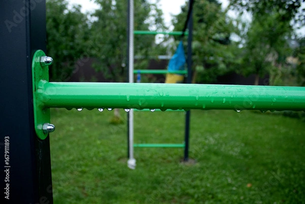 Obraz Outdoor children play structure with slide and ladders