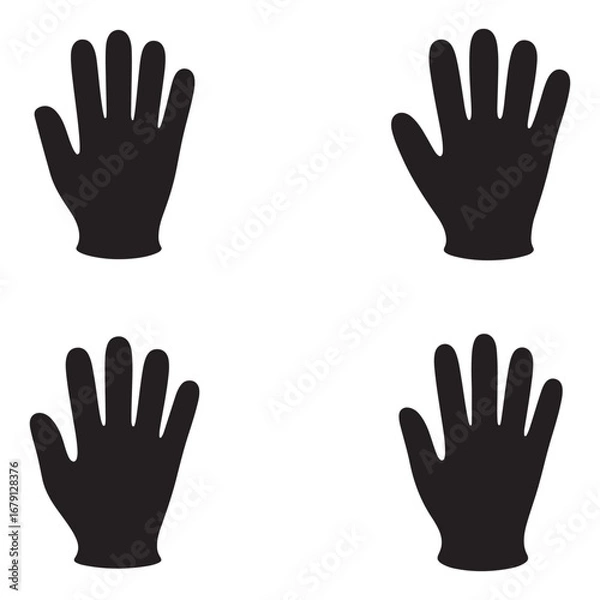 Obraz Four Falcon Silhouettes on White Background