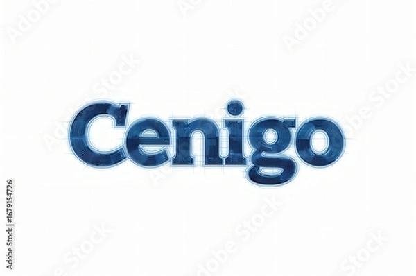 Fototapeta Blue Crystal Text Logo Design on White