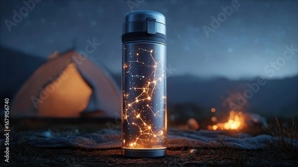 Obraz bottle of water in the night