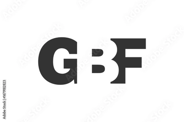 Fototapeta GBF logo design. Initial letter G B F bold font style for tech startups, consulting, corporate branding. Creative company name, headlines typography identity, trendy logotype.