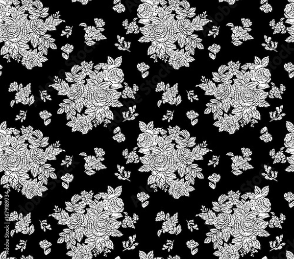 Fototapeta A beautiful Digital 3d Flower design handmade artwork with Design for fashion ,fabric, textile, wallpaper, cover, web  and all prints