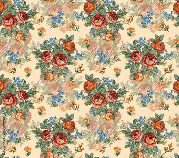 Fototapeta A beautiful Digital 3d Flower design handmade artwork with Design for fashion ,fabric, textile, wallpaper, cover, web  and all prints