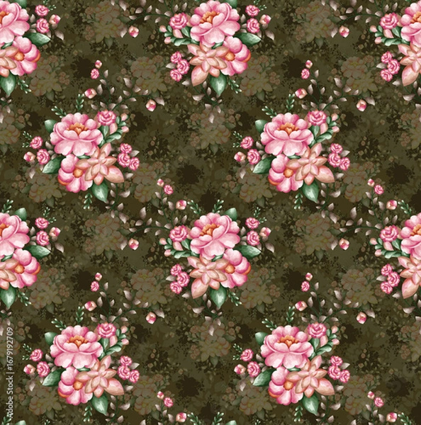 Fototapeta A beautiful Digital 3d Flower design handmade artwork with Design for fashion ,fabric, textile, wallpaper, cover, web  and all prints