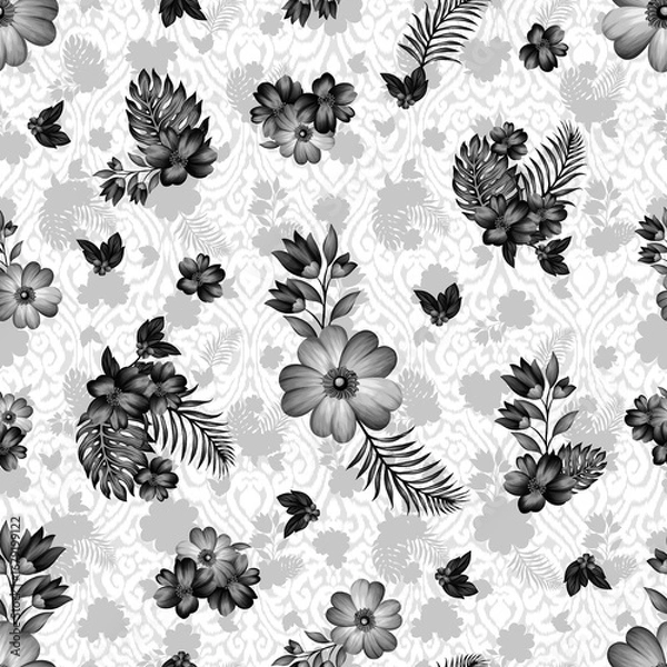 Fototapeta A beautiful Digital 3d Flower design handmade artwork with Design for fashion ,fabric, textile, wallpaper, cover, web  and all prints