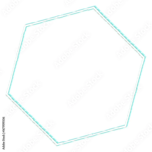 Fototapeta Geometric neon hexagon shape design element