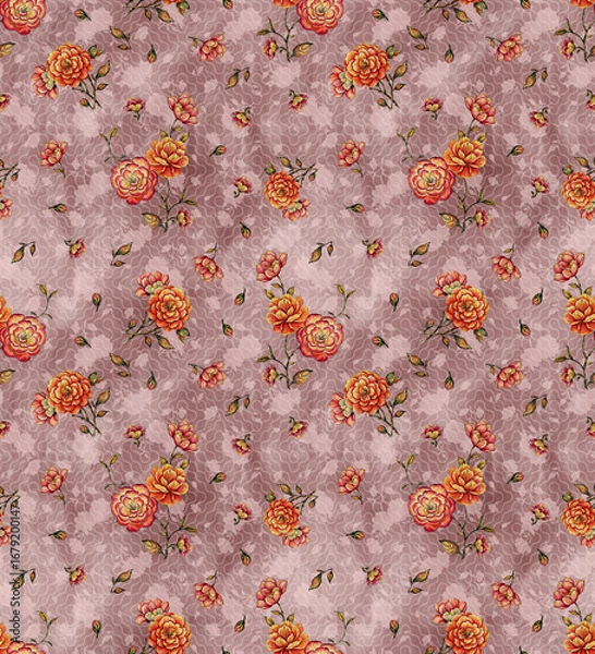 Fototapeta A beautiful Digital 3d Flower design handmade artwork with Design for fashion ,fabric, textile, wallpaper, cover, web  and all prints