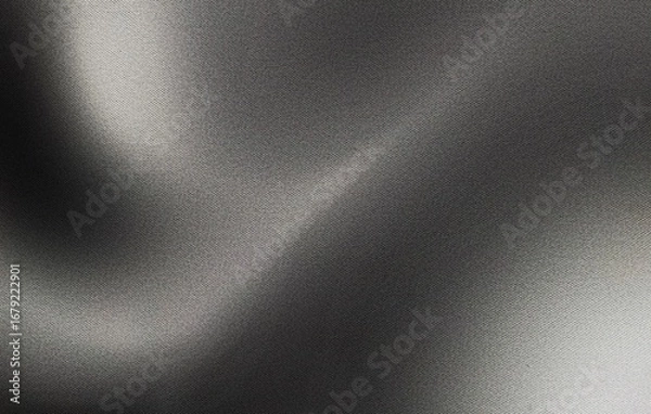 Fototapeta Grey black white glowing abstract gradient shape on black grainy background minimal header cover poster design copy space