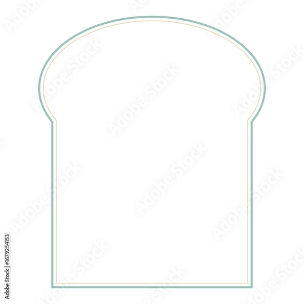 Fototapeta 可愛い食パンの形のフレームイラスト