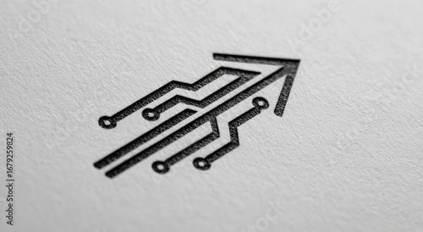 Fototapeta Abstract arrow graphic with circuit board design