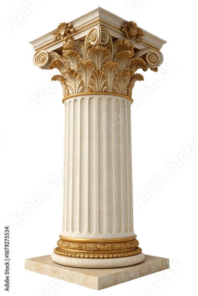 Obraz white marble greek column isolated