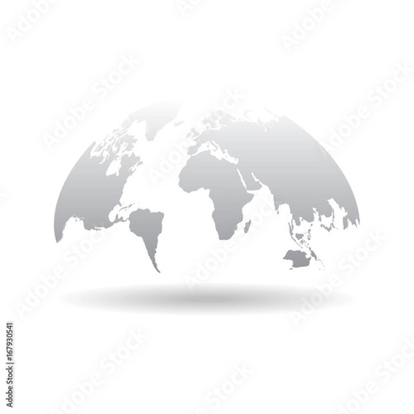 Fototapeta World map globe isolated on white background Vector. Unique world map shape.