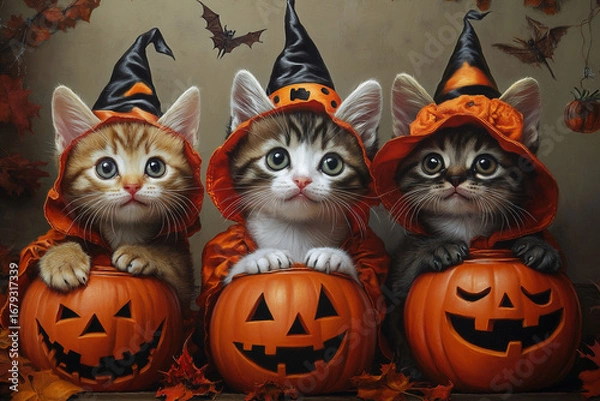 Fototapeta ハロウィン衣装を着た子猫