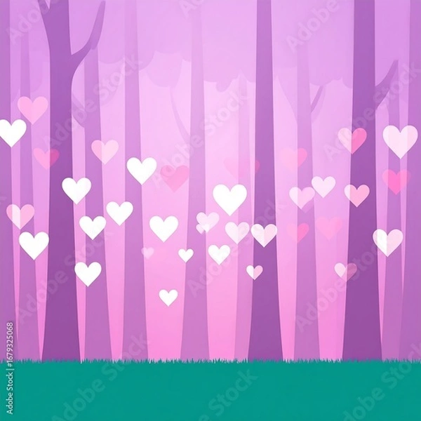 Obraz Heart-filled, dreamy forest scene