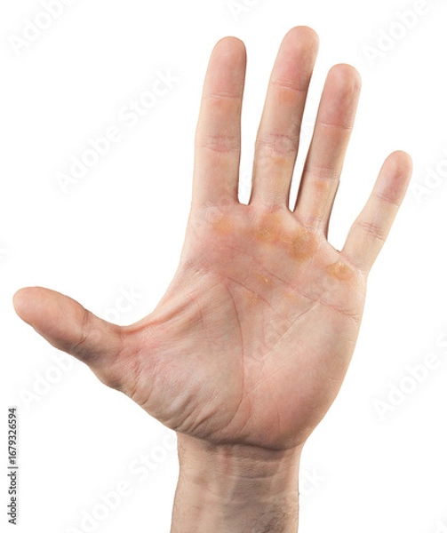 Fototapeta Isolated Male Hand Open Palm  with Transparent Background