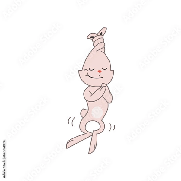 Fototapeta Cute pink bunny flying