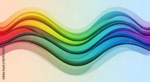 Fototapeta Stunning abstract rainbow waves create a vibrant and modern background for professional presentations and creative design projects that need a colorful touch