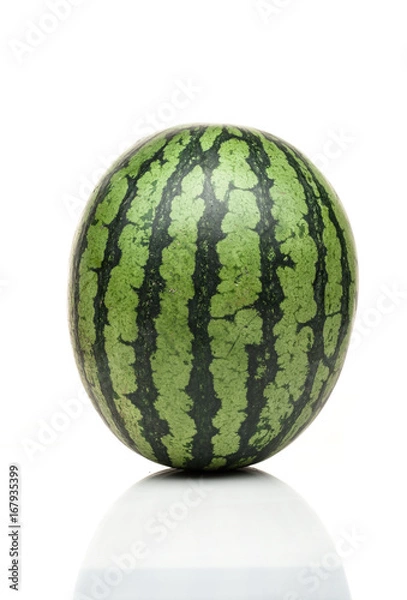 Fototapeta watermelon standing isolated on white background