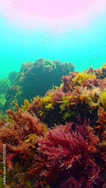 Obraz Underwater kelp forest vibrant colours