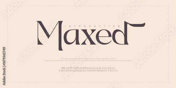 Fototapeta Maxed Modern minimal abstract alphabet fonts. Typography technology, electronic, movie, digital, music, future, logo creative font. vector illustration
