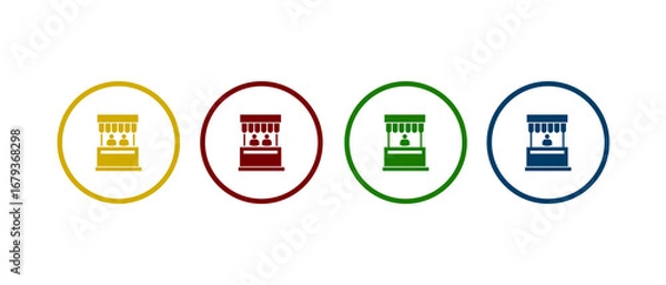 Fototapeta promo stand icon vector illustration. promo stand icon in different color design.