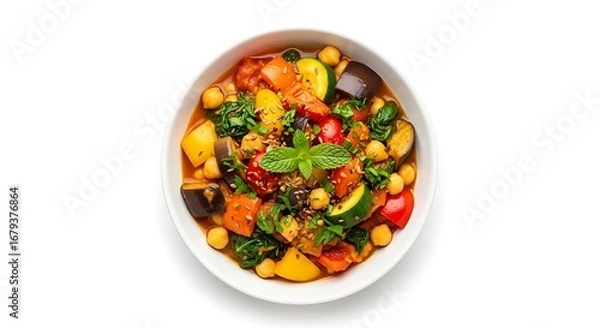Obraz Vibrant Vegetable Stew with Chickpeas.