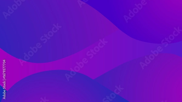 Fototapeta An abstract background with smooth, wavy shapes featuring a vibrant gradient from purple to blue, creating a fluid and modern design.