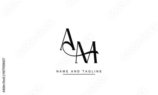 Obraz AM, MA, A, M Abstract Letters Logo Monogram