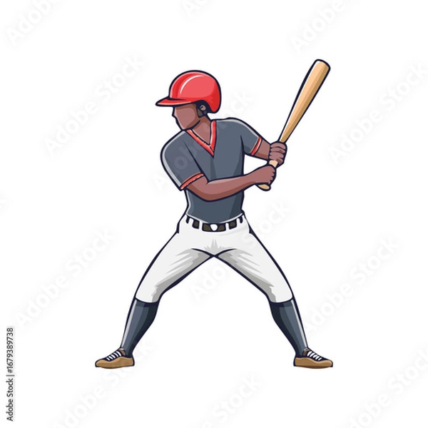 Fototapeta Baseball player man icon hand drawn ai generated