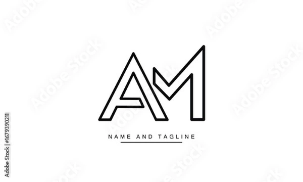 Obraz AM, MA, A, M Abstract Letters Logo Monogram