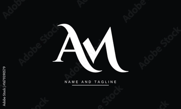 Obraz AM, MA, A, M Abstract Letters Logo Monogram