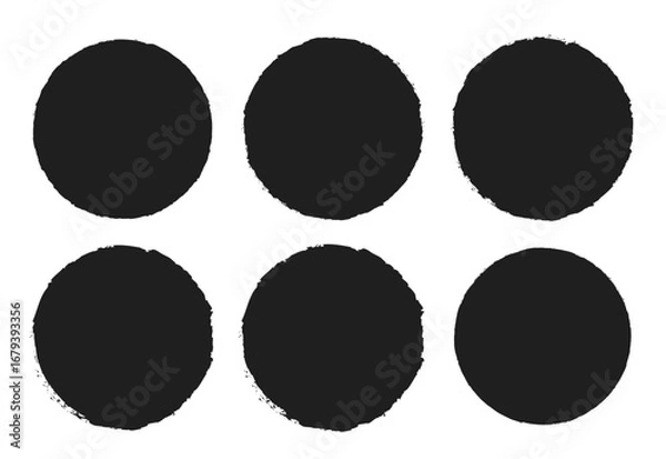 Fototapeta Set Grunge round shapes icon template