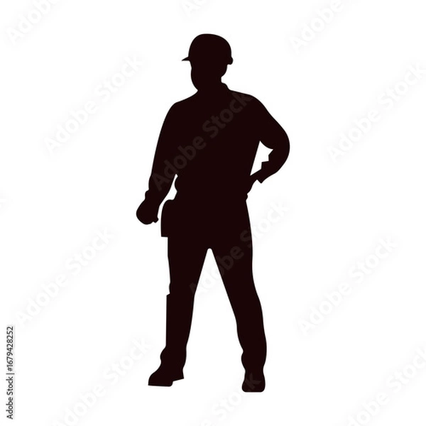 Obraz Construction Worker Silhouette
