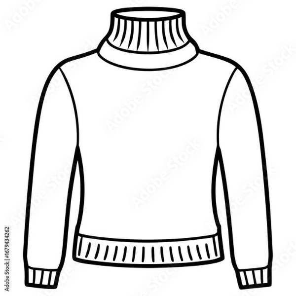 Obraz Minimalist Turtleneck Sweater Outline