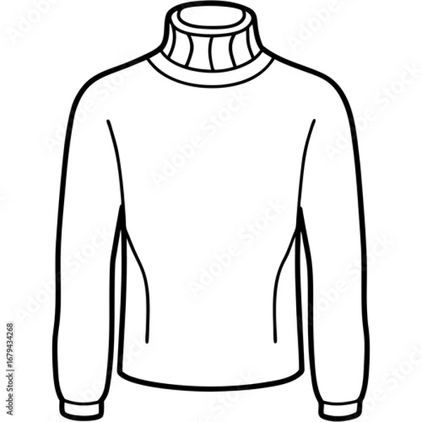Obraz Minimalist Turtleneck Sweater Outline