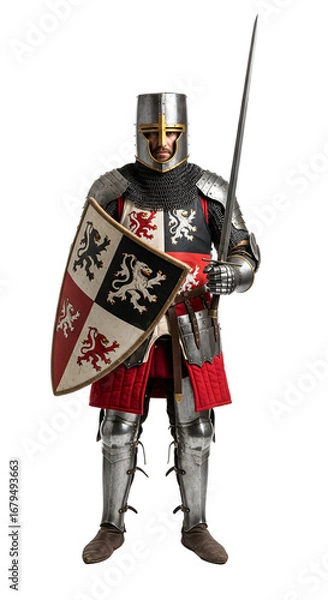 Fototapeta A knight from the Battle of Bouvines (1214)