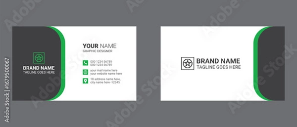 Fototapeta Simple double sided horizontal business card template design. and visiting card design	