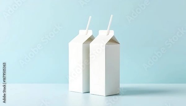 Fototapeta Stock photo of milk carton mockup template for branding and packaging design