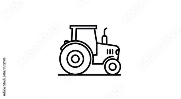 Obraz Tractor Line Icon Farming Vehicle Symbol