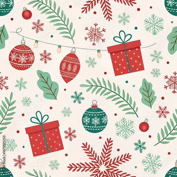 Obraz christmas seamless background
