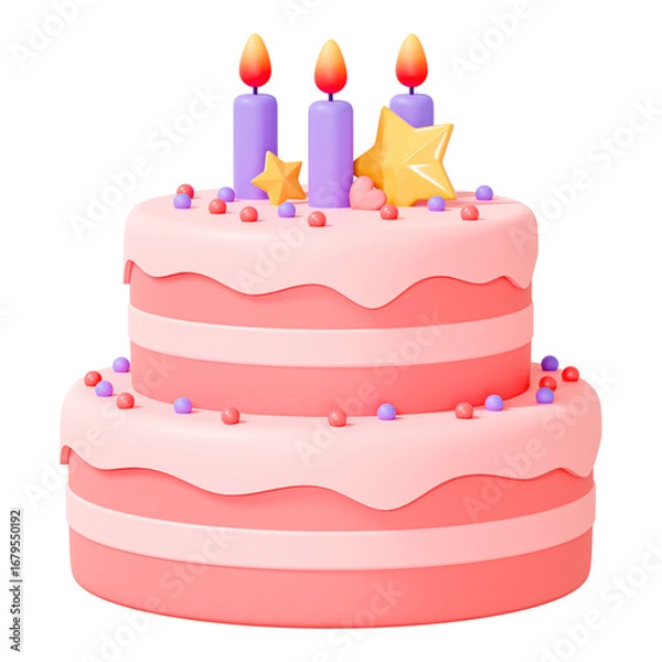 Obraz birthday cake with candles