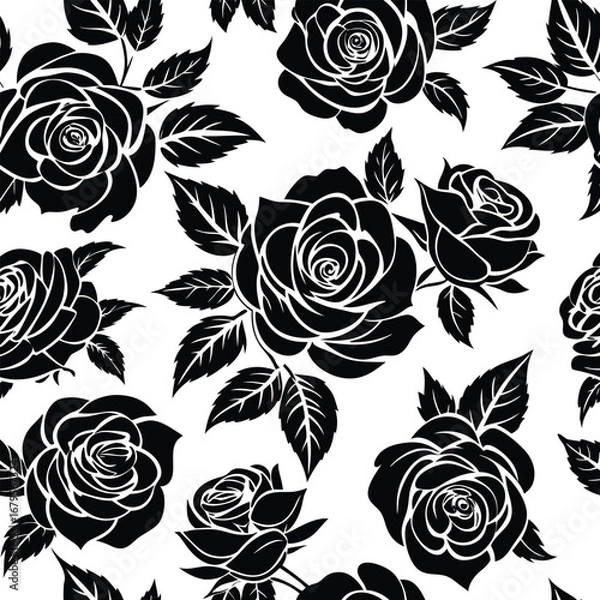 Fototapeta Elegant seamless floral pattern featuring delicate roses in soft pastel colors perfect for decorative backgrounds and textile design