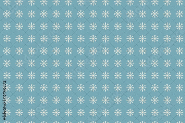 Fototapeta Geometric Snowflake Christmas Pattern swatch available in swatches panel, Winter Holiday Seamless Design