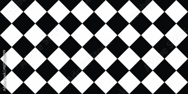 Fototapeta Seamless black and white diamond pattern background for graphic design and decor